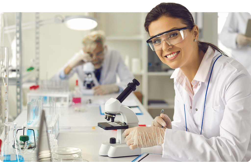 Scientist working in lab